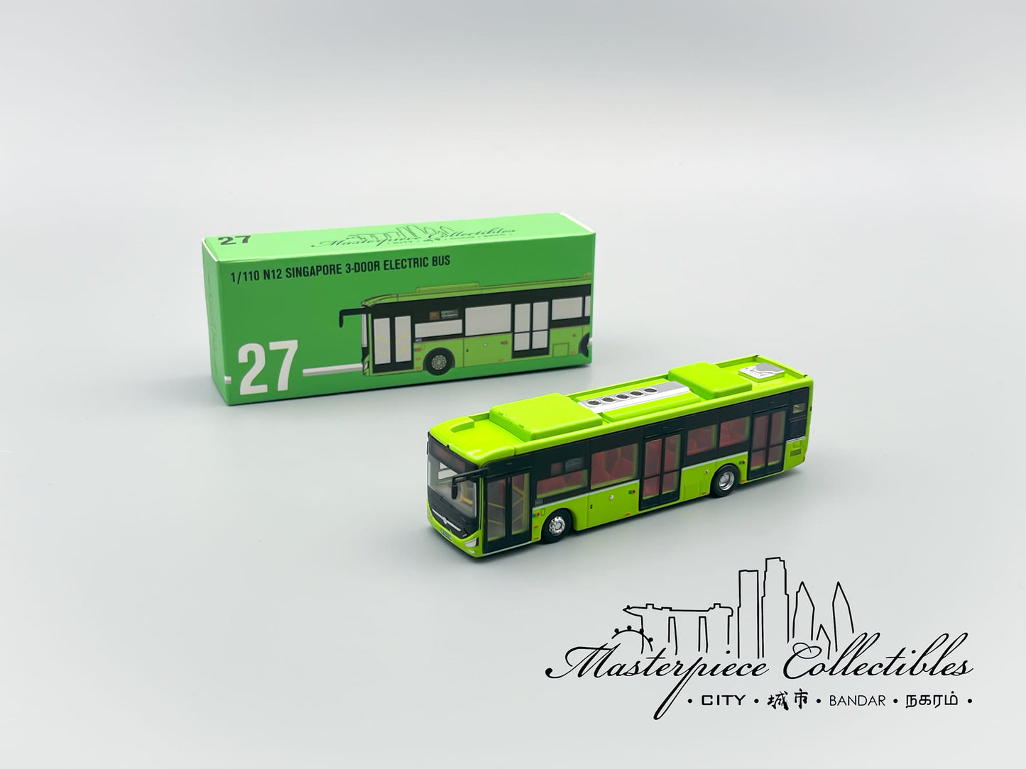 1/110 N12 Singapore 3-Door Electric Bus-MCCITY110-N1227B