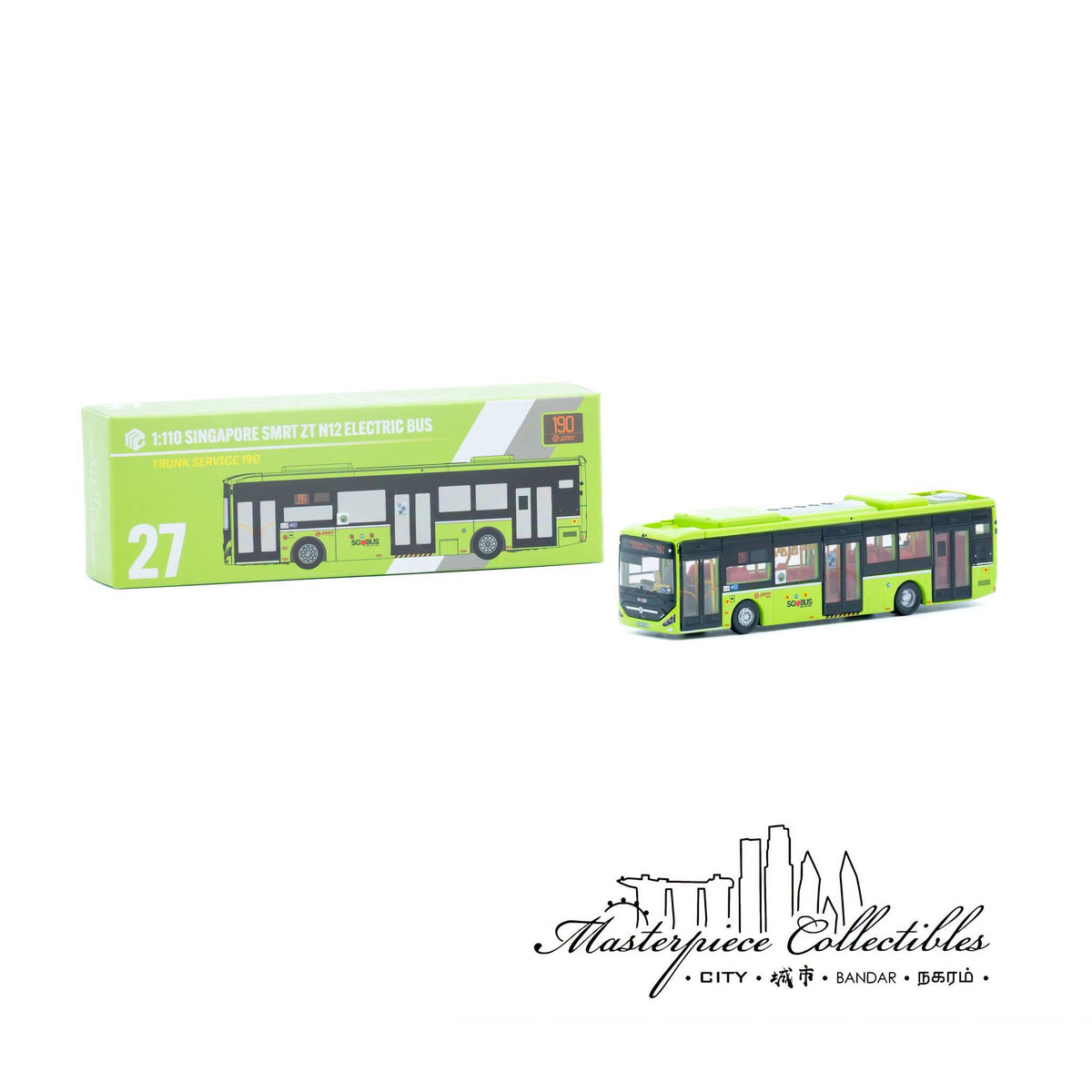 1/110 Singapore SMRT ZT N12 Electric Bus No 27