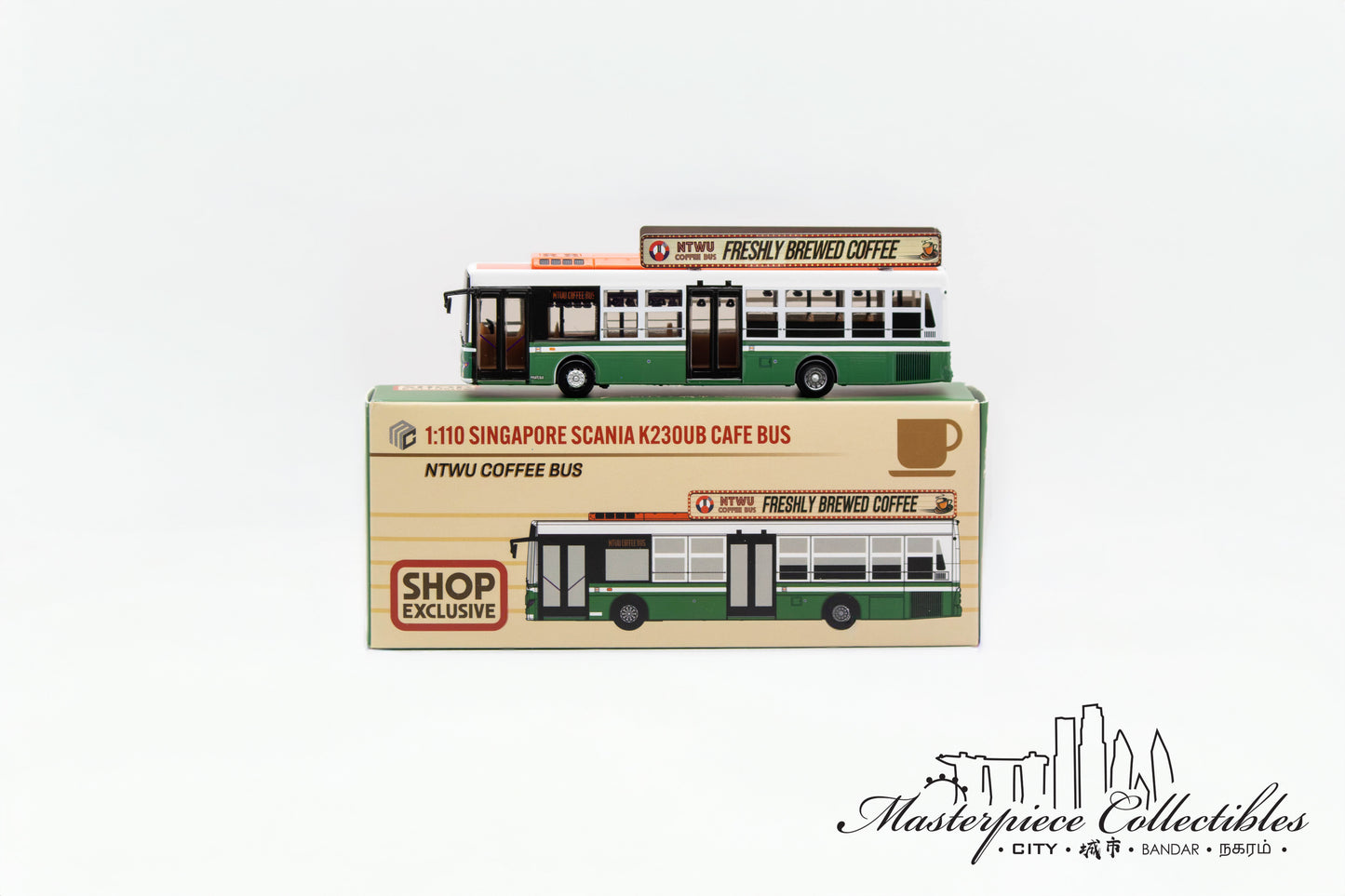 1/110 Singapore Scania K23OUB Coffee Bus (Shop Exclusive)
