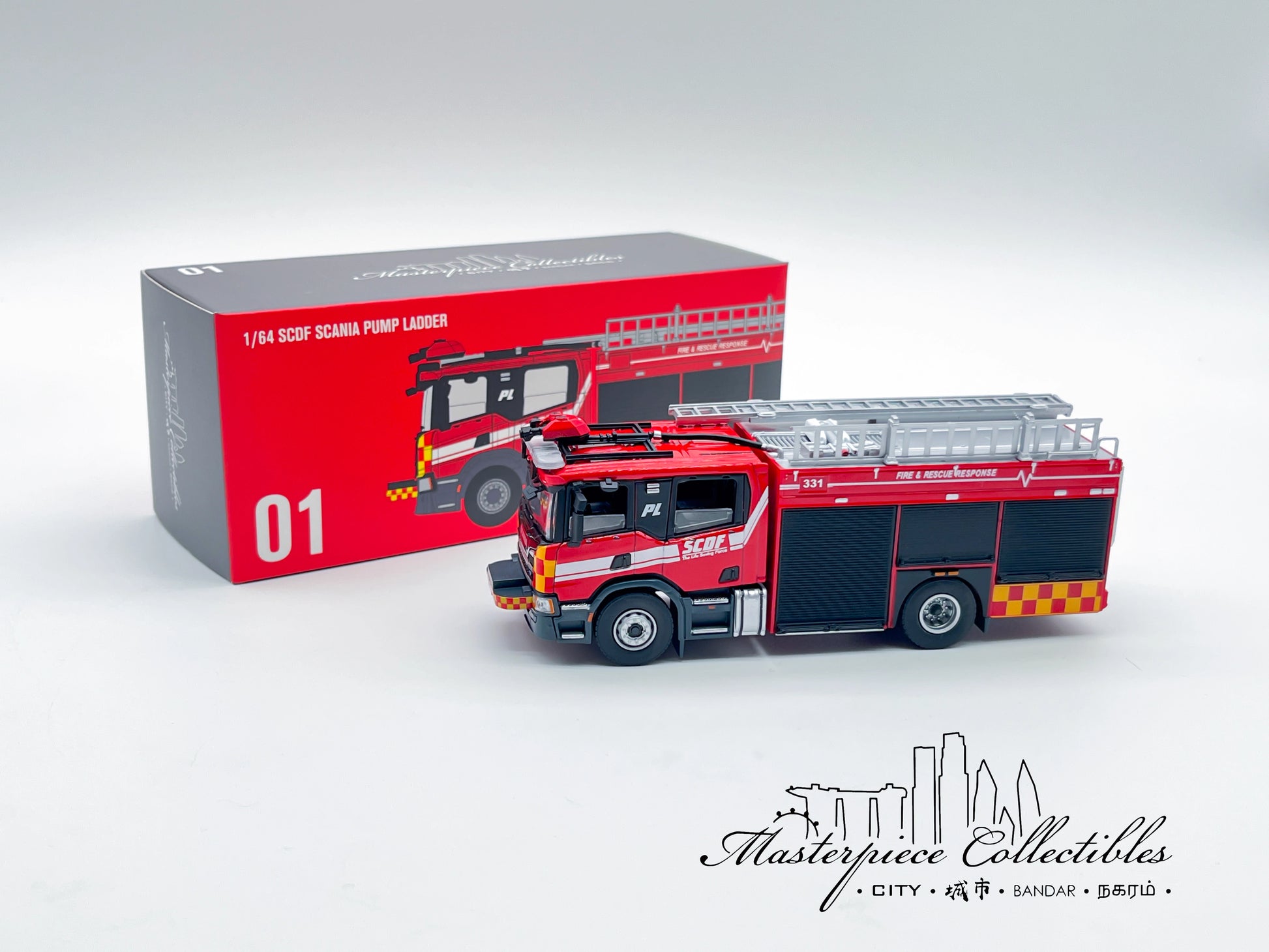 1/64 SCDF Scania Pump Ladder-MCCITY64-PL5G01 – Masterpiece Collectibles